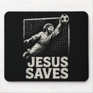 Alfombrilla De Ratón Jesús salva - Portero de fútbol inspiración cristi