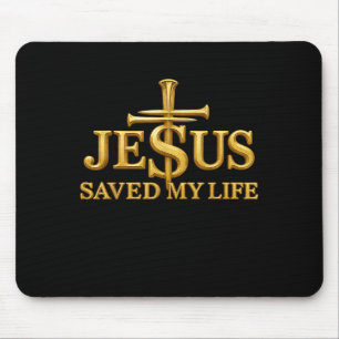 Alfombrilla De Ratón Jesús Salvó Mi Vida Cruz Cristiana Fe Regalo Hombr