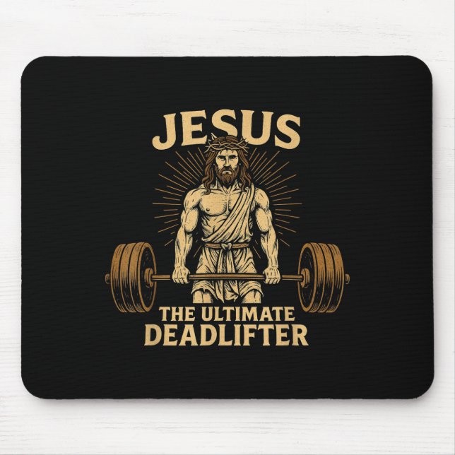 Alfombrilla De Ratón Jesus The Deadlifter Christian Fitness  (Frente)
