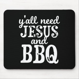Alfombrilla De Ratón Jesús Y Bbq Para Los Amantes De La Barbacoa Religi