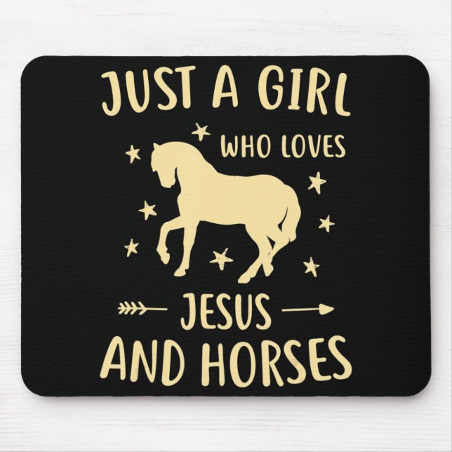 Alfombrilla De Ratón Jesús Y Caballos Regalos De Caballos Para Mujeres  (Frente)