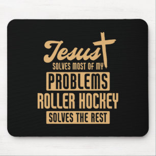 Alfombrilla De Ratón Jesús y el hockey sobre ruedas resuelven problemas