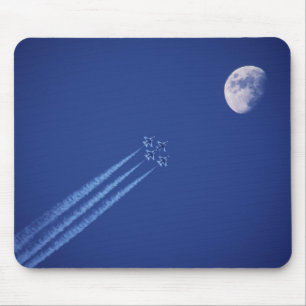 Alfombrilla De Ratón Jets junto a la luna   Columbia Británica