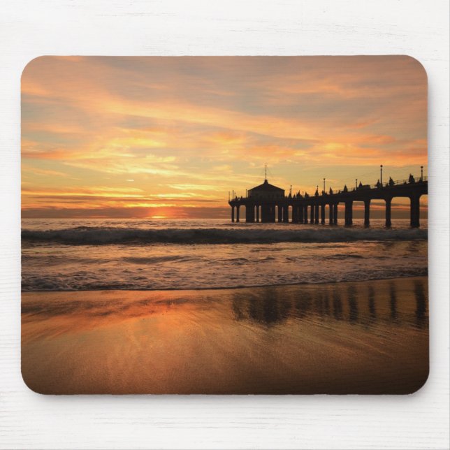 Alfombrilla De Ratón Jetty Over Ocean Beach Sunset (Frente)