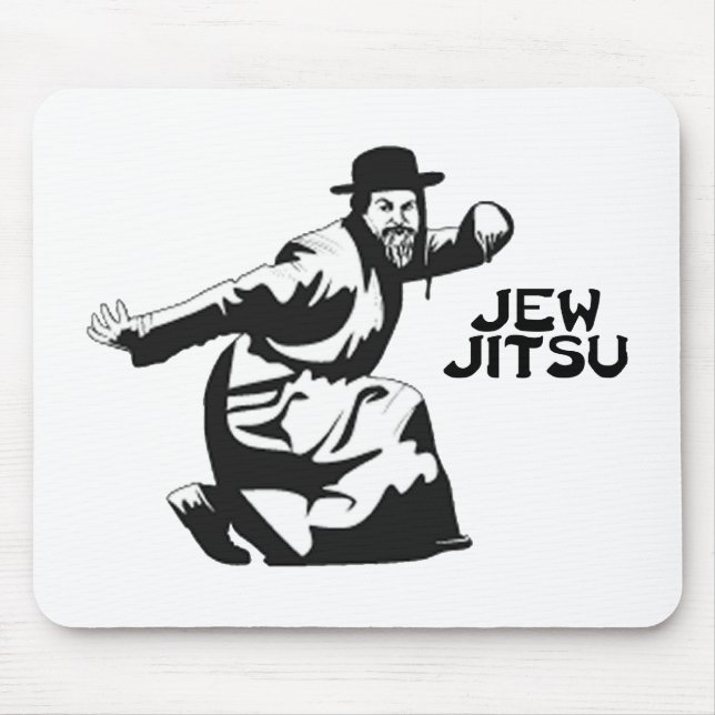 Alfombrilla De Ratón Jew Jitsu Mouse Pad | Judía Bar Mitzvah Regalos (Frente)