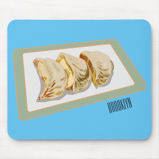 Alfombrilla De Ratón Jiaozi / ilustracion personalizado chino de bolas  (Frente)