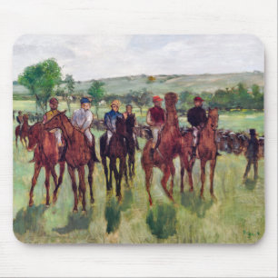 Alfombrilla De Ratón Jinetes y caballos de carrera, Edgar Degas