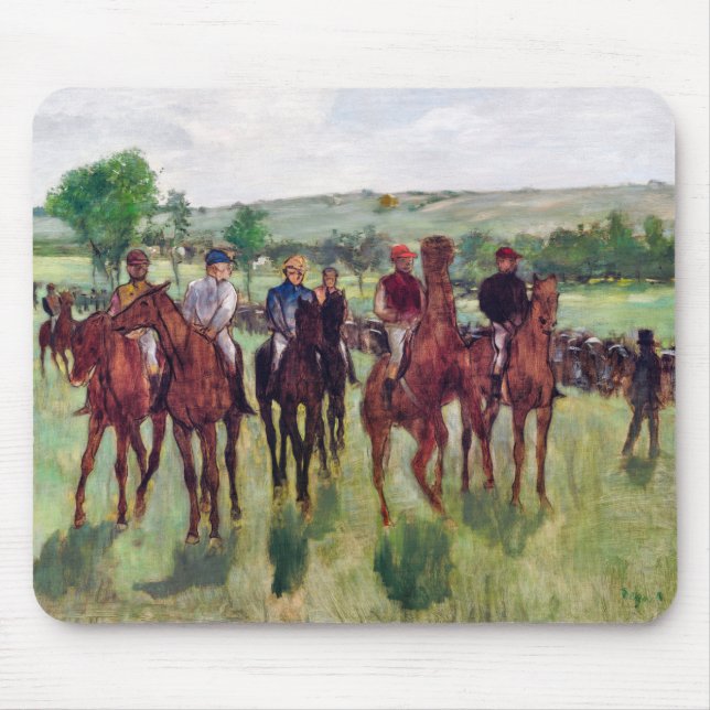 Alfombrilla De Ratón Jinetes y caballos de raza, Edgar Degas (Frente)