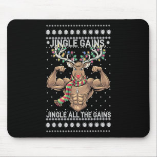 Alfombrilla De Ratón Jingle All Th divertido gimnasio de Navidad de ren