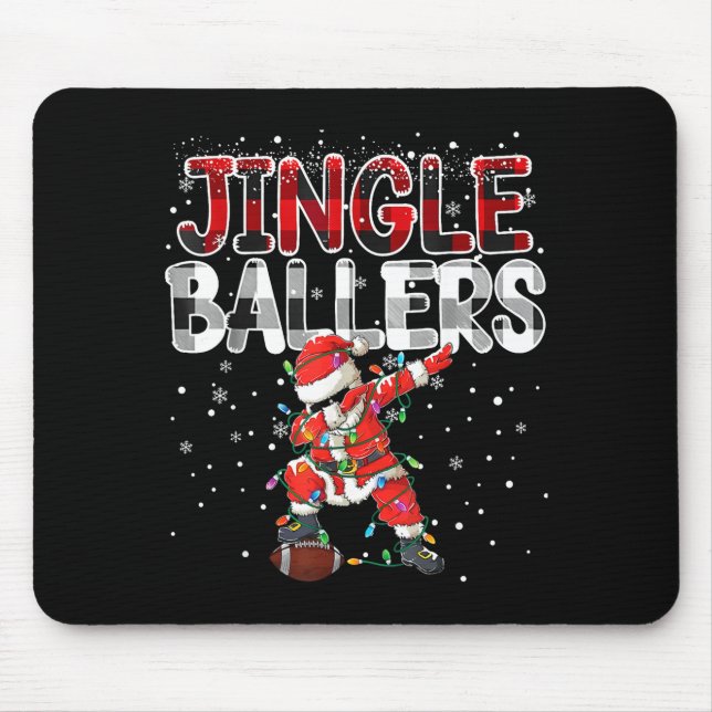 Alfombrilla De Ratón Jingle Ballers Santa Football Christmas Soccer Pla (Frente)
