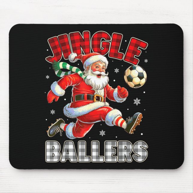 Alfombrilla De Ratón Jingle Ballers Santa Football Christmas Soccer Pla (Frente)