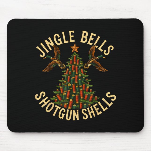 Alfombrilla De Ratón Jingle Bells Shotgun Shells Funny Hunting Christma (Frente)