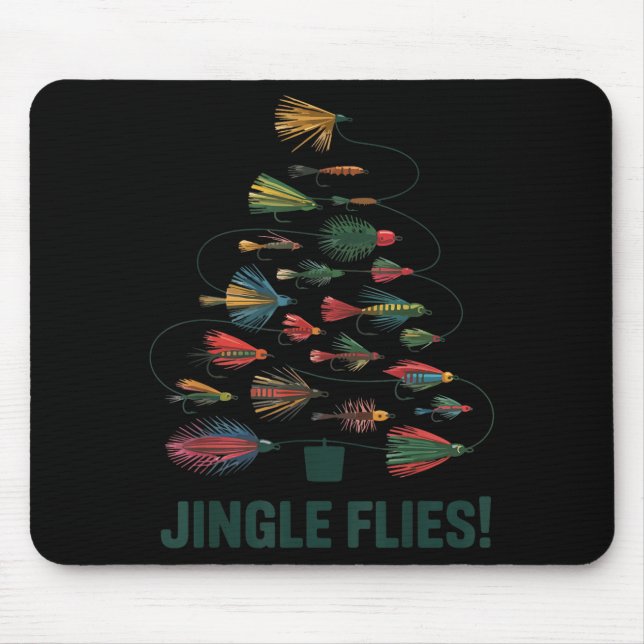 Alfombrilla De Ratón Jingle Flies Funny Fly Fishing Lure Christmas Paja (Frente)
