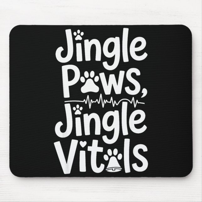 Alfombrilla De Ratón Jingle Paws Jingle Vitals Funny Vet Nurse Xmas  (Frente)