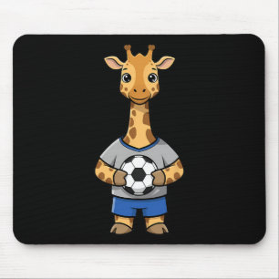 Alfombrilla De Ratón Jirafa de fútbol soccer lindo jugador de footbyll