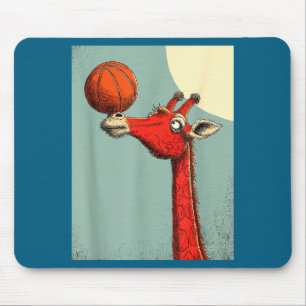 Alfombrilla De Ratón Jirafa Lindo Animal Diseño Divertido de Baloncesto