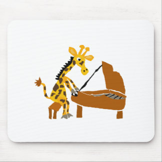Alfombrilla De Ratón Jirafa tonta que juega el piano