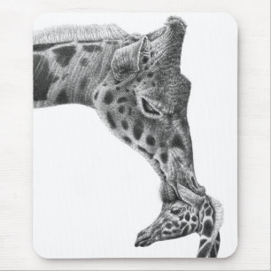 Alfombrilla De Ratón Jirafa y becerro Mousepad