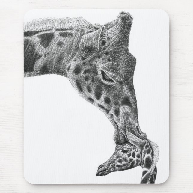 Alfombrilla De Ratón Jirafa y becerro Mousepad (Frente)