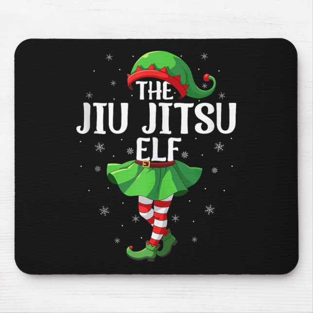 Alfombrilla De Ratón Jiu Jitsu Elf Christmas Girls Women Elf Squad Xmas (Frente)