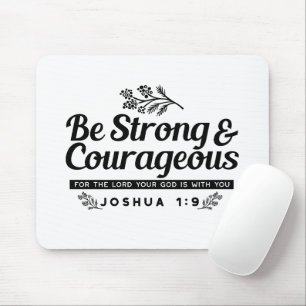 Alfombrilla De Ratón Jo 1:9 Diseño de la Biblia Verse - Sé fuerte y val