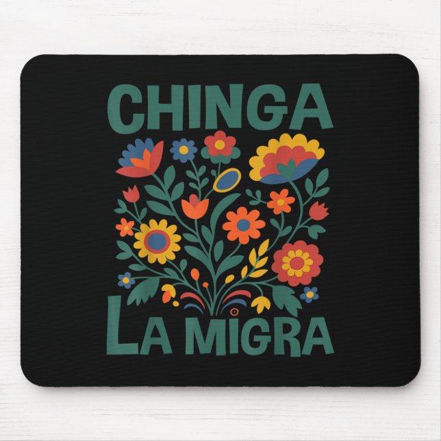 Alfombrilla De Ratón Jode La Migra Flores Retro  (Frente)