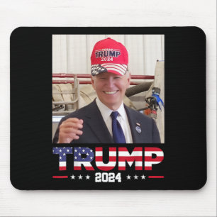 Alfombrilla De Ratón Joe Biden Con Un Gorra De Trump