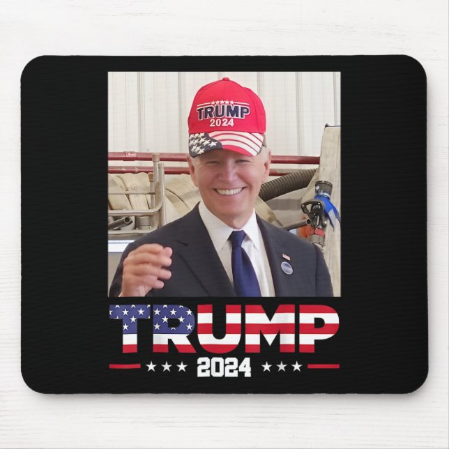 Alfombrilla De Ratón Joe Biden Con Un Gorra De Trump (Frente)
