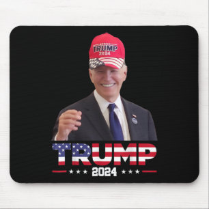 Alfombrilla De Ratón Joe Biden Con Un Gorra De Trump 1