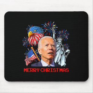 Alfombrilla De Ratón Joe Biden Confuso Patriótico Feliz Navidad Por 4