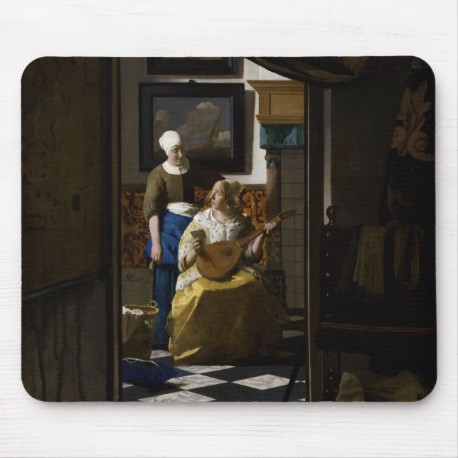 Alfombrilla De Ratón Johannes Vermeer - La carta de amor (Frente)
