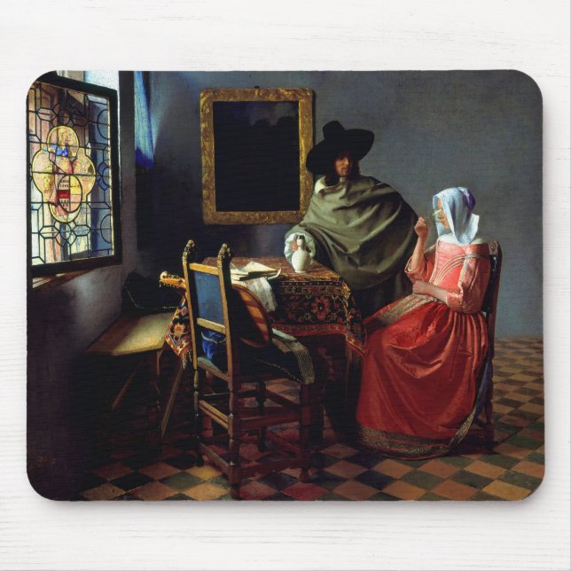 Alfombrilla De Ratón Johannes Vermeer - La copa de vino (Frente)