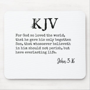 Alfombrilla De Ratón John 3:16 Bible Quote - Can be Customized