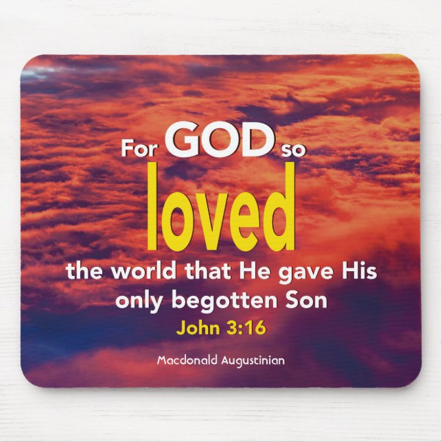 Alfombrilla De Ratón John 3:16 DIOS TAN AMADO EL MUNDO Personalizado (Frente)