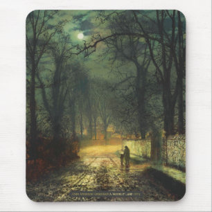 Alfombrilla De Ratón John Atkinson Grimshaw Un carril luna 1874 CC0230