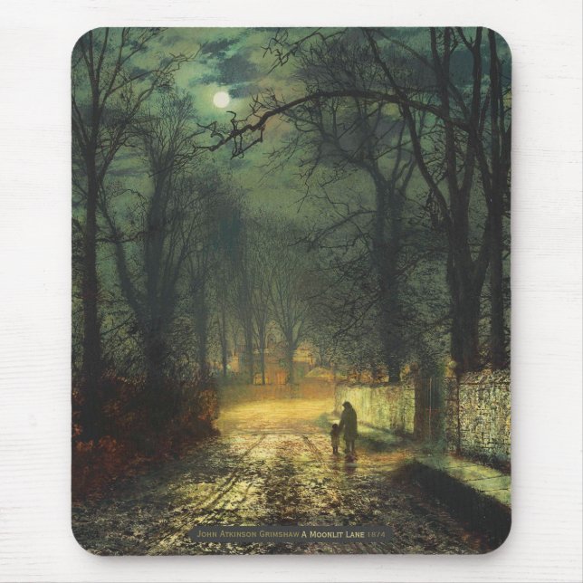 Alfombrilla De Ratón John Atkinson Grimshaw Un carril luna 1874 CC0230 (Frente)