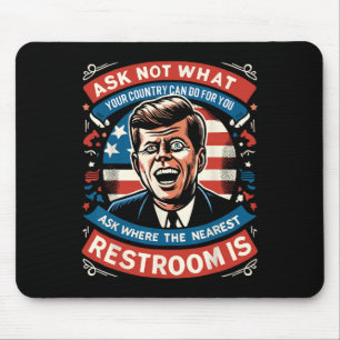 Alfombrilla De Ratón John F. Kennedy Gracioso Meme Patriótico Toilet 4 