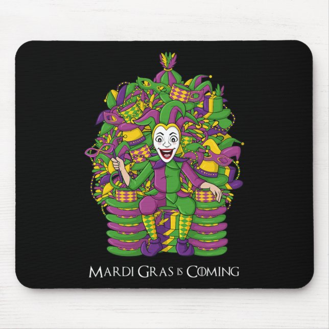 Alfombrilla De Ratón Joker Mardi Gras Trone Chicas niños divertidos (Frente)