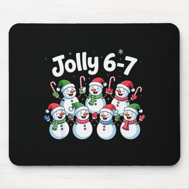 Alfombrilla De Ratón Jolly 6 7 Six Seven Meme Christmas Women Men Kids  (Frente)