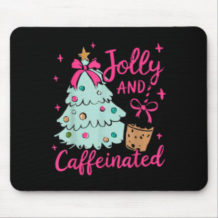Alfombrilla De Ratón Jolly & Caffeinated Coffee Coquette Lazo Navidad T