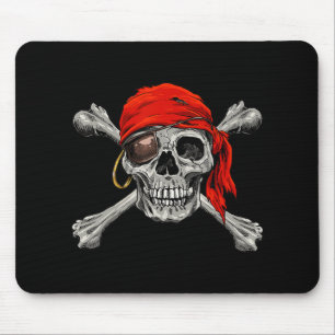Alfombrilla De Ratón Jolly Roger Pirate Skull Crossbone Halloween Costo
