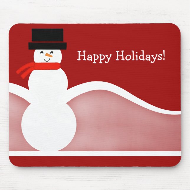 Alfombrilla De Ratón Jolly Snowman Holiday Mousepad (Frente)