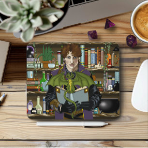 Alfombrilla De Ratón Joven Biblioteca de Libros de Fantasía de Brujos D