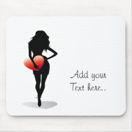 Alfombrilla De Ratón Joven Chica con corazón