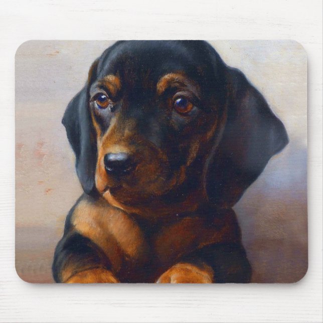 Alfombrilla De Ratón Joven Dachshund por Carl Reichert (Frente)