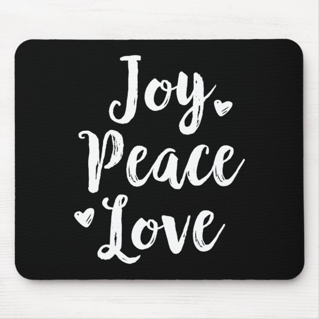 Alfombrilla De Ratón Joy Peace Love Red Brushed Script Womens Holiday  (Frente)