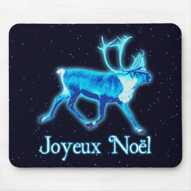 Alfombrilla De Ratón Joyeux Noё l - Blue Caribou (Reno) (Frente)