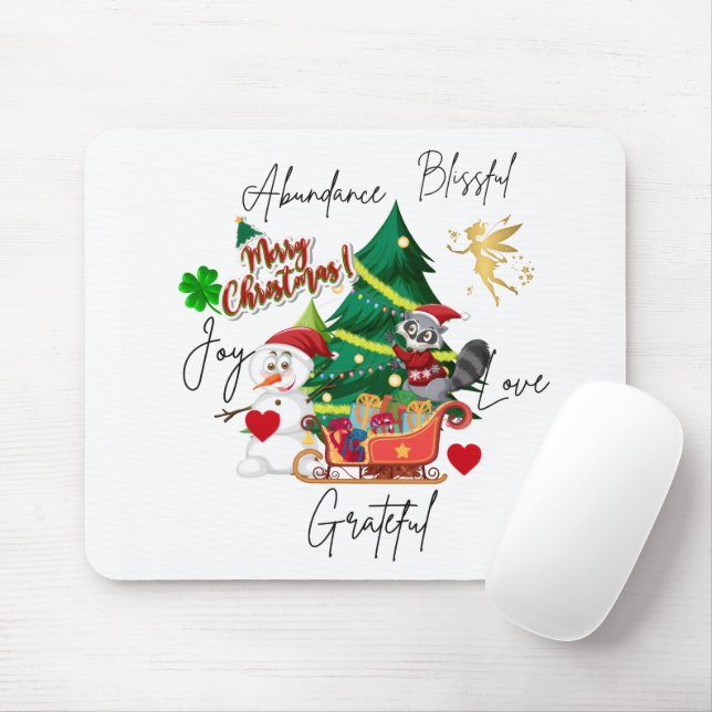 Alfombrilla De Ratón Joyful Christmas Mouse Pad | Holiday Desk Gift (Con ratón)