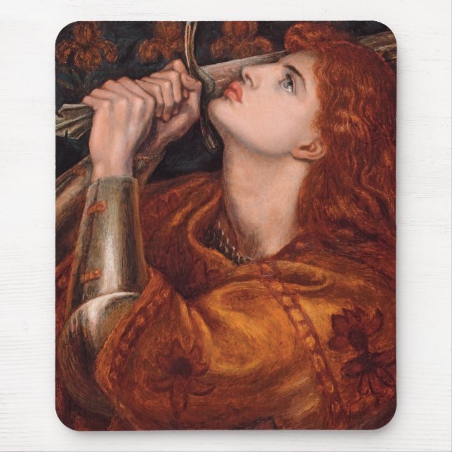 Alfombrilla De Ratón Juana de Arco (retrato) (por Dante Gabriel Rossett (Frente)