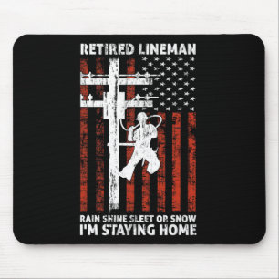 Alfombrilla De Ratón Jubilación Lineman 4 De Julio Funny Novedad Man W